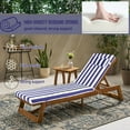 thumbnail image 3 of Chaise Lounge Cushions for Outdoor Furniture, Waterproof 72 x 21Inch Patio Lounge Cushion with Ties, 3 inch Thicks Patio Lounge Chair Cushion Replacement（blue white,4pcs), 3 of 6