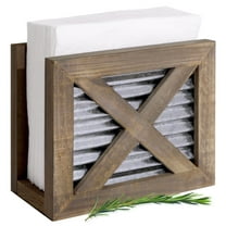 Autumn Alley Wooden Barn Door Rustic Paper Napkin Holder | Farmhouse Napkin Holder for Kitchen | Wood Napkin Holder