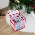 thumbnail image 4 of Christmas Ornament Storage Box Christmas Tree Ornament Organizer Hard Plastic Storage Container with Dividers Design Case for Seasons, 4 of 9