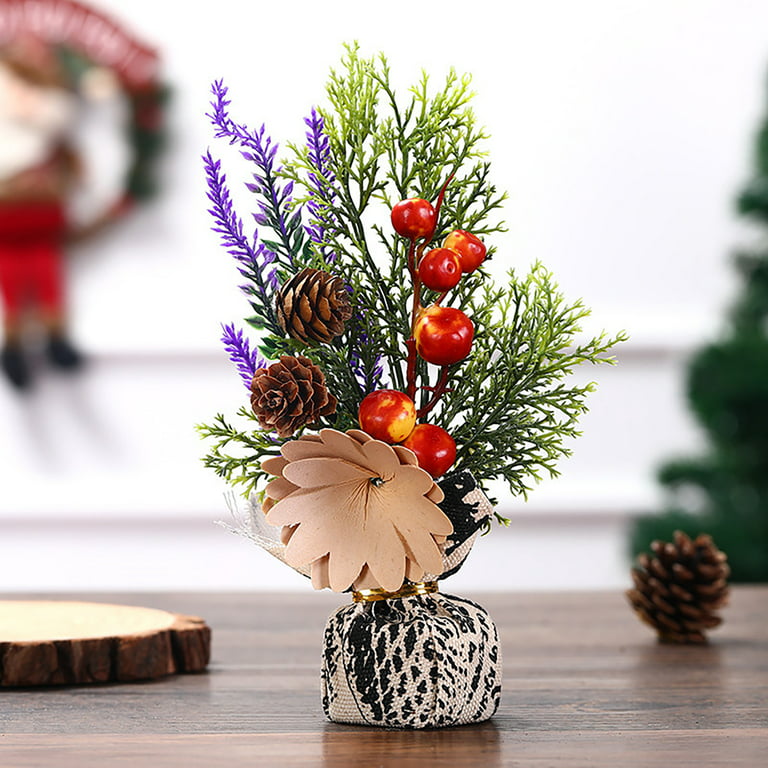 DIY Mini Christmas Tree Making Accessories Immortal Flower Xmas Tabletop  Decor