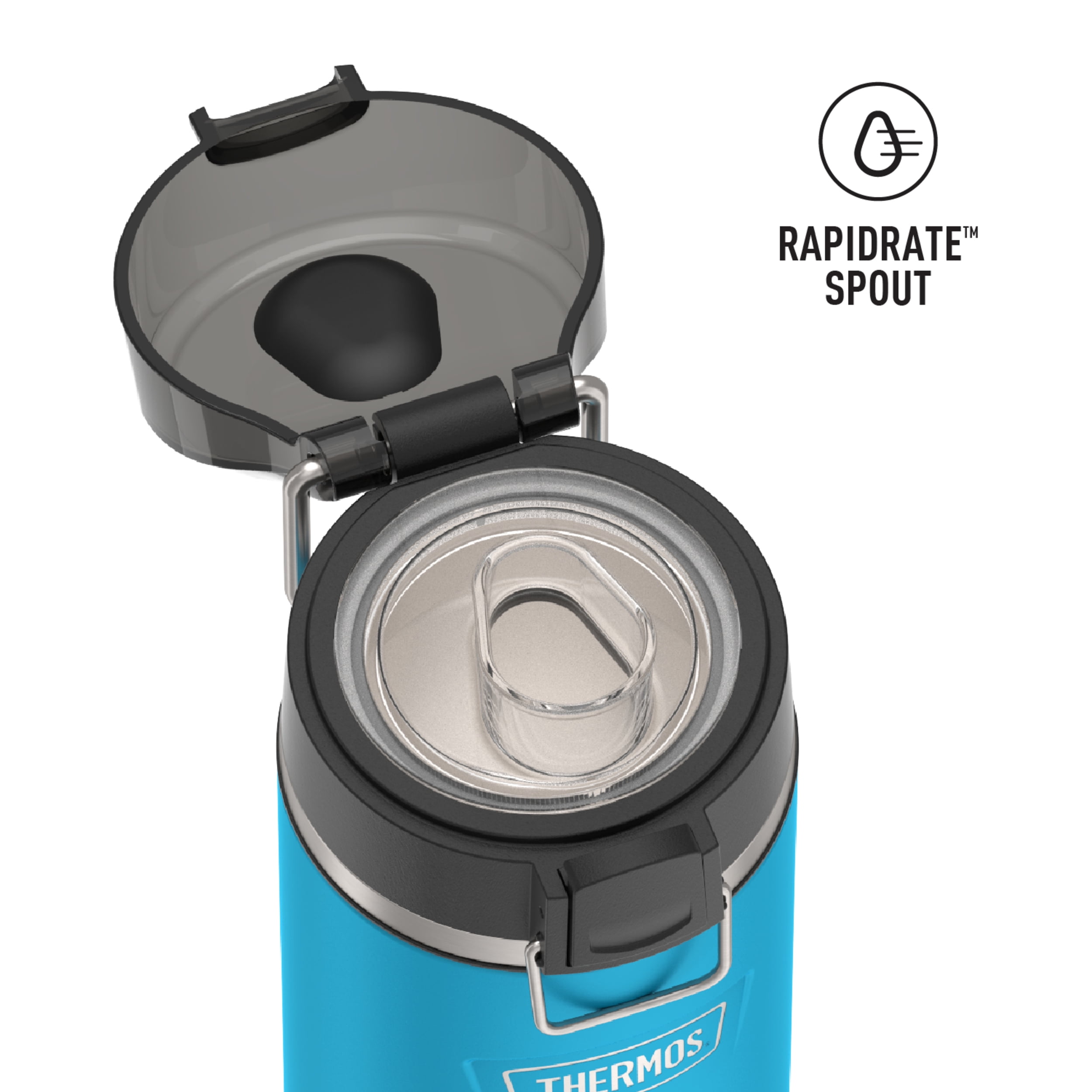 Thermos ICON Series Kid's Stainless Steel Spout Water Bottle, Dark Teal, 18oz