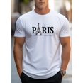 thumbnail image 1 of Camiseta Hombre GraphicParisian Chic LETTERS Print Mens T-Shirt - Soft, Breathable & Loose Fit - Ideal Spring Summer Casual Top for Trendsetters - Perfect Gift for Him Tee For Adult, Men, Women, Tee, 1 of 8