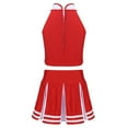 thumbnail image 2 of YONGHS Kids Girls Cheerleading Outfit Sleeveless Tops Pleated Skirt Set 6-16 A Red&White 6, 2 of 7