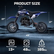 Pescroa Gas Dirt Bike with 27 Miles Max Range, 39cc Dirt Bike for Kids, Kids Dirt Bike with 18 MPH Max Speed, Gas Powered Dirt Bike with 132 LBS Capacity, Mini Motorcycles for Kids, Gas Mini Bike