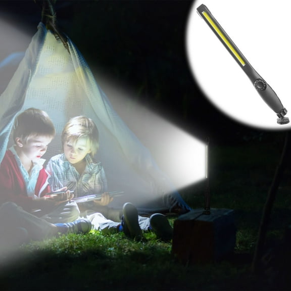 Tgbvmt COB Work Light USB Charging Magnetic Base Stepless Dimming Waterproof Inspection Light Long Lasting LED Work Lamp for Camp Car Repair Workshop Outdoor Emergency Handheld Multi-Functional Torch