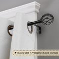 thumbnail image 2 of Barras de cortina para ventanas de 28 a 48 pulgadas, ajustables, decorativas, de 3/4 de pulgada de diámetro, juego de barras de cortina para una sola ventana con remates de jaula torcida, níquel dorado, negro de 66 a 120 pulgadas, 2 of 5