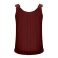 thumbnail image 5 of Women's Sleeveless Chiffon Tank Top with Ruffle Hem and Lace Trim Casual Summer Blouse, 5 of 8