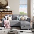 thumbnail image 4 of Walsunny 79" Convertible Sectional Sofa, L Shaped Sofa Couch with Reversible Chaise for Living Room Modern Linen Fabric for Living Room, Light Gray, 4 of 9