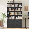 thumbnail image 5 of Hiphuta 71"H x 47.2"W Standard Bookcase, Tall Bookcase for Bedroom, Living Room and Office, Freestanding Display Storage Shelves, Black, 5 of 9