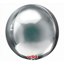 16" Foil Silver Orbz Round Balloon