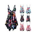 thumbnail image 3 of KVMeteor Women's Plus Size Irregular Butterfly Print Tankini Swimsuit XL-5XL, 3 of 4