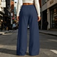 thumbnail image 6 of LEAVINGSUO Wide Leg Sweatpants for Women Solid Color Sweatpants With Pockets Long Pants For Home And Outdoor Sports Navy XXL, 6 of 8