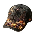 thumbnail image 2 of GrmtClth Black Halloween Decor Baseball Hat Printed Costume Cap Adjustable Fashion Accessory Holiday Photo Prop Trucker Cap for Adults, 2 of 2