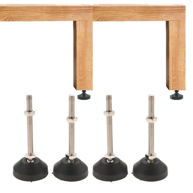 Juego de 4 Nivedores de Patas para Muebles Juego de Pies de Niveción de Acero Al Carbono para Banco de Trabajo, , Gabinete, Giratorio 60-M10x100mm Macarena Pies de nivelación ajustables