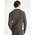 thumbnail image 3 of Free Assembly Men's Fisherman Crew Neck Sweater with Long Sleeves, Sizes XS-3XL, 3 of 5
