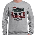 thumbnail image 2 of Merry Fishmas Sweatshirt Unisex 5X-Large Grey, 2 of 5
