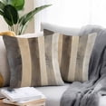thumbnail image 2 of Abstract Brown Gray Stripes Outdoor Pillow Covers Pack of 2 Modern Art Minimalist Geometric Waterproof Throw Pillow Covers Decorative Cushion Cases for Patio Garden Tent Balcony Couch 18x18 inch, 2 of 8