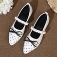 thumbnail image 6 of SuTry Women's Pointed Toe Flats Polka Dot Bow Detail Slip On Elastic Strap Lightweight Comfortable Casual Walking Shoes(37), 6 of 9