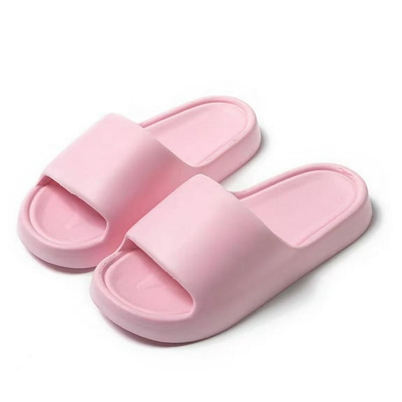 Nvzi-c Pillow Slippers for Women and Men Non Slip Quick Drying Shower Slides Bathroom Sandals ，Ultra Cushion ，Thick Sole（Size：40-41，Pink）