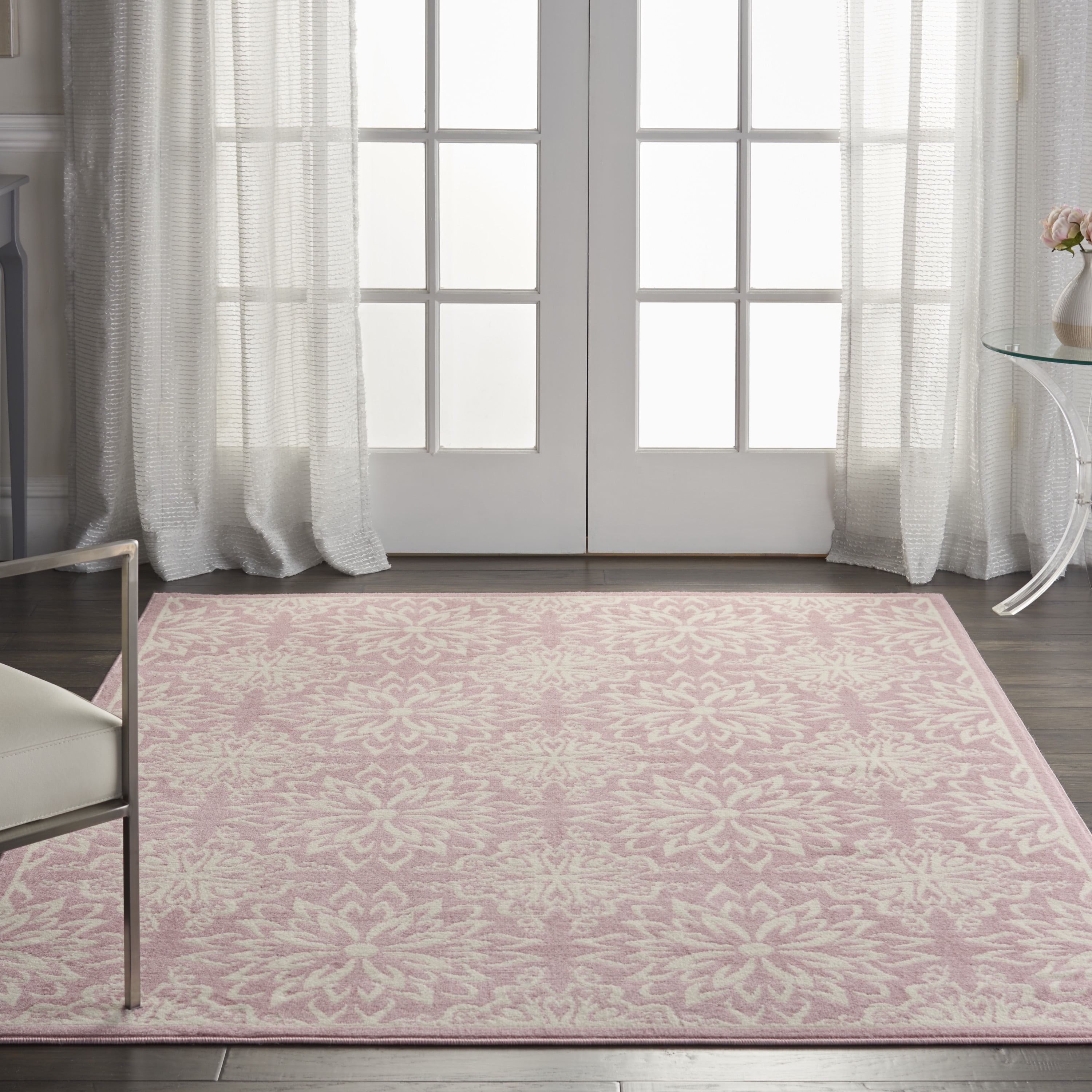 Nourison Jubilant Beach Floral Ivory/Pink Area Rug
