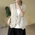 thumbnail image 2 of Beige Tank Tops for Women All Casual Women's Thin Vest Top for Outer Wear Casual Stylish Short Vest, 2 of 5