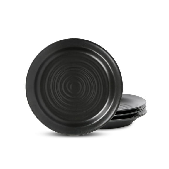 Stone Lain Orbit 4-Piece Salad Plate Set Stoneware, Charcoal