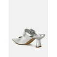 thumbnail image 4 of Bismi Large Buckle Kitten Heel Mules, 4 of 9