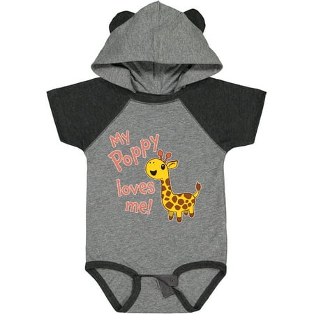 

Inktastic My Poppy Loves Me- Cute Giraffe Gift Baby Boy or Baby Girl Bodysuit