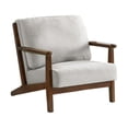 thumbnail image 3 of Silla decorativa moderna,Silla decorativa moderna para sala de estar,dormitorio,oficina,silla de madera con brazos Sillón Mid Century,Silla de lectura elegante tapizada en lino de Gris claro, 3 of 8