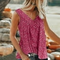 thumbnail image 3 of HTNBO Plus Size Tank Tops for Women - Casual Summer Trendy V Neck Ditsy Floral Flowy Sleeveless Tops, 3 of 5