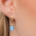 thumbnail image 3 of Gem Stone King 14K Yellow Gold Millennium Blue Mystic Quartz Earrings for Women | 3.60 Cttw | Gemstone Birthstone | Oval 9X7MM, 3 of 6