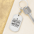thumbnail image 6 of Faith Hope Cross Stainless Steel or 18k Gold Premium Swivel Dog Tag Keychain, 6 of 10