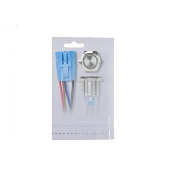 Install Bay IBRSSR19 19 mm Stainless Round Switch with Latch & Harness - Red