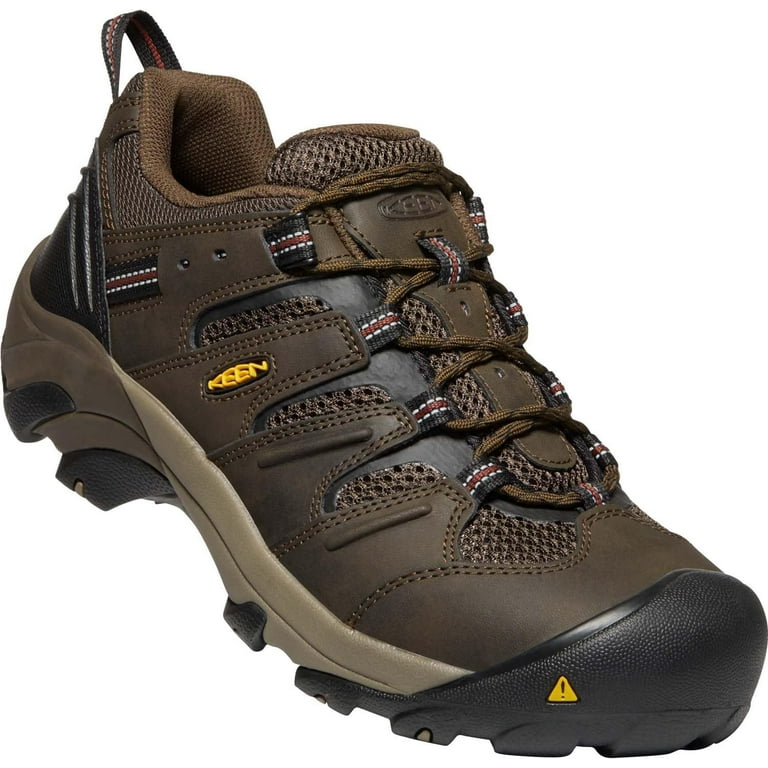 KEEN Men s Oil and Slip resistant Steel Toe Hiking Shoes Wide Brown Brick 10.5