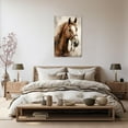 thumbnail image 4 of ZHONGYUTONG Horse Canvas Wall Art Brown Horse Head Picture Prints Vintage Western Animal Portrait Paintings for Rustic Farmhouse Office Decor Framed (28.00" x 42.00"), 4 of 5