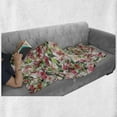 thumbnail image 5 of Floral Soft Flannel Fleece Throw Blanket, Delicate Vibrant Colors Roses Bouquet and Berries Art, Cozy Plush for Indoor and Outdoor Use, 70" x 90", Green Pink, by Ambesonne, 5 of 5