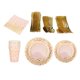 thumbnail image 2 of Platos de papel para fiesta, materiales de calidad alimentaria, fácil de usar, ahorra tiempo, elegante juego de vajilla desechable dorada para fiestas, 70 Uds., 2 of 8