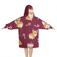 thumbnail image 2 of Christmas Corgi Blanket Hoodies for Kids 6-13YR Oversize Wearable Blanket Hoodies for Boys Girls Teens, 2 of 7