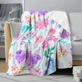 thumbnail image 2 of Butterfly 50x60 Inch Double-Layer Lamb Fleece Throw Blanket – Super Soft & Cozy Flannel with Lamb Wool Backing, Warm Anti-Pilling Plush Blanket for Couch, Bed, Sofa, 2 of 5