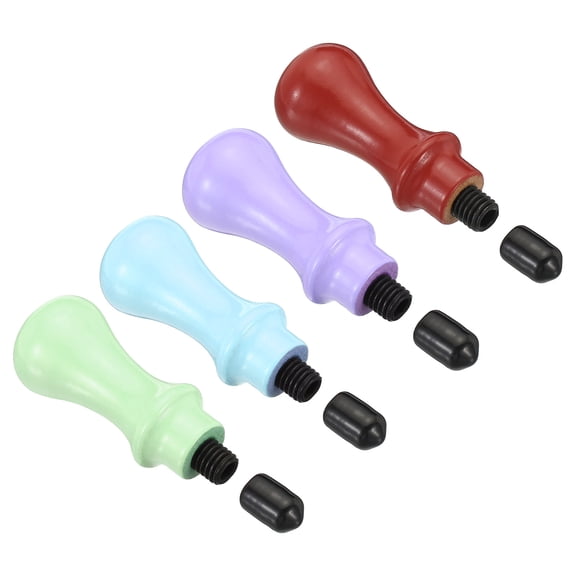 Uxcell Wax Seal Stamp Handle Only Wooden Handle Replacement Sealing Stamp Handles Style 2, 4 Pack