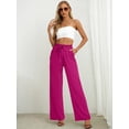 thumbnail image 6 of SHOWMALL Women's Pants Wide Leg Pants Magenta S High Waisted Loose Trousers with Slant Pockets, 6 of 10