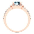 thumbnail image 4 of Solitaire with Accents Engagement Ring for Women - 2.6ct Natural Aquamarine in 18K Rose Gold Promise Ring, 4 of 6