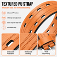 thumbnail image 5 of TRISJEM Men's Double Prong Belt, Big & Tall 39"-41" Waist, Textured PU Leather Belt with Breathable Elongated Slots, Adjustable Casual Work Belt for Jeans Work Pants, Black Dark Brown Orange, 3 Color, 5 of 8