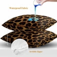 thumbnail image 4 of Throw Pillow Covers 18x18 Inch Set of 2, Leopard Waterproof Outdoor Pillow Covers, Brown Vintage Leopard Print Decorative Cushion Pillowcases for Couch, Sofa, Bed, Garden, Patio, 4 of 9