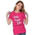 thumbnail image 4 of Way Truth and Life Christian Faith Womens Slim Fit Graphic Tee Brisco Brands M, 4 of 5