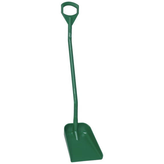 Remco Ergonomic Square Point Shovel, Polypropylene Blade, 50 in L, Green 56112