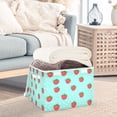 thumbnail image 3 of Yayeee Collapsible Cube Storage Bin with Lid Fabric Closet Decorative Basket with Handles, Strawberry Pattern, 3 of 7