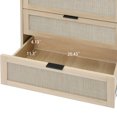 thumbnail image 4 of Aukfa 3 Drawer Tall Dresser Nightstand with Rattan Storage Drawer for Bedroom Living Room, Brown, 4 of 8