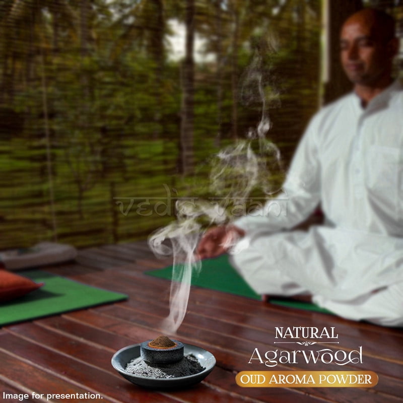 Vedic Vaani Natural Agarwood Oud Fragrance Aromatic Perfume Purifies Herbal Powder Natural Masala Incense Sticks Real Agarwood Powder/ऊद अगरबत्ती (100 Grams)