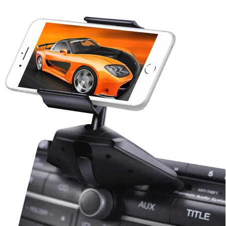 Universal Car Phone Mount Holder, IPOW CD Slot Phone Mount for Car, Vehicle Cell Phone Holder for iPhone X/8/8Plus/7/7Plus, Samsung Galaxy S9/S8/S7, Google Nexus, GPS and More Mobile (Best Car Holder For Nexus 5)